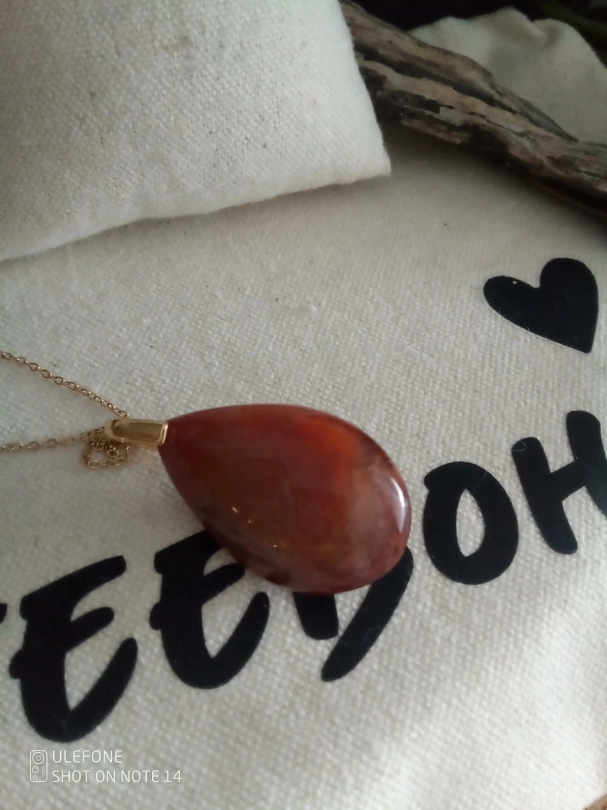 Collier cornaline pierre naturelle avec étoile zirconée – photo 3